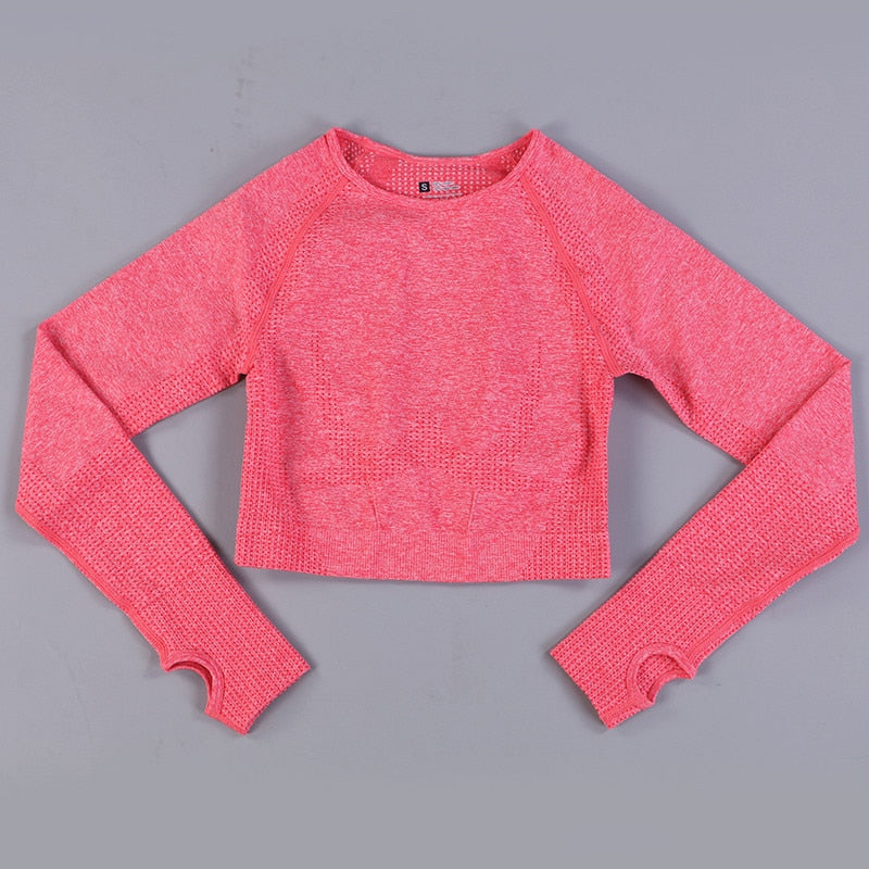 Peeli Long Sleeve Gym Crop Top Sports Top