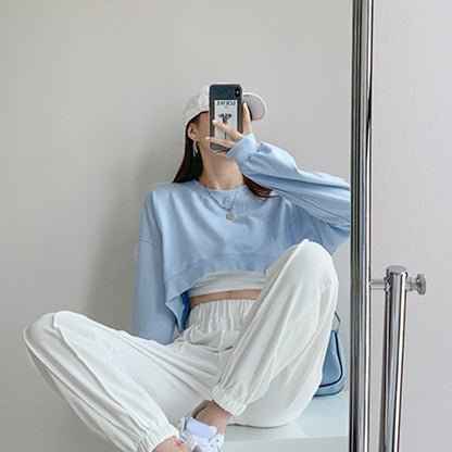 Long Sleeved Crop Top Sweatshirt