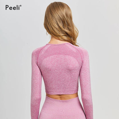 Peeli Long Sleeve Gym Crop Top Sports Top