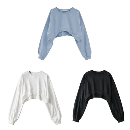 Long Sleeved Crop Top Sweatshirt